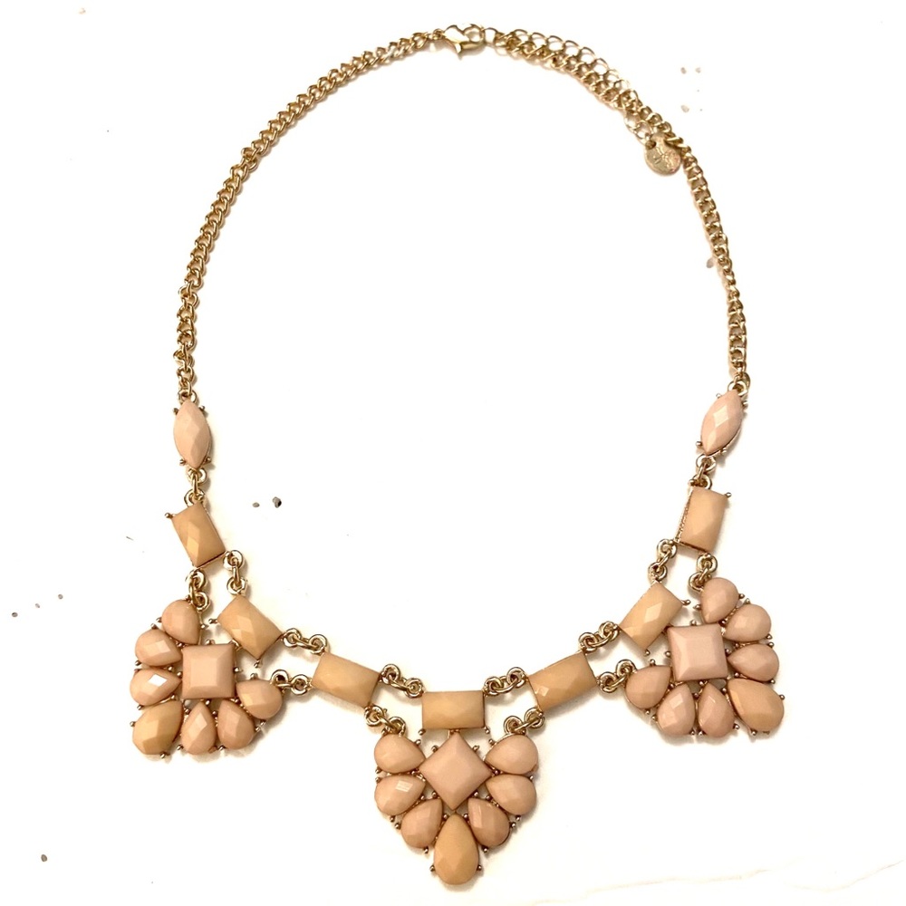 Blush pink gold bib necklace Vera Wang